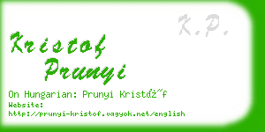 kristof prunyi business card